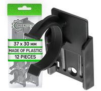 12 Pezzi Ganci per Zoccolo Cucina con Piastra 37x30 mm - Ganci per Battiscopa Cucina Realizzati in Plastica - in Colore Nero - Garanzia di 5 Anni - ONIX TECH