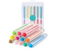 12 Pezzi Gesso Senza Polvere per Bambini, Gesso Colorato per Marciapiede con Supporto, Gessetti Lavabili per Bambini che Disegnano la Scrittura per il Gioco d'arte All'aperto, Lavagna