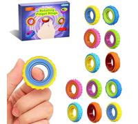 12 Pezzi Giocattoli Fidget in Silicone, Anello Anti-Stress per Bambini e Adulti, Riducono L'ansia, Anelli per Massaggio per Acupressione delle Dita, Anello Fidget per Ansia, ADHD