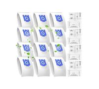 12 Pezzi GN Dust Bag, Compatibile con Miele HyClean GN Aspirapolvere per Classic C1 Completo C2 Completo C3 S2 S5 S8 S400 S600 S800, Serie w/8 Filtri