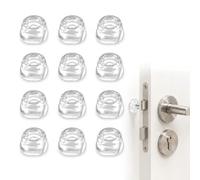 12 Pezzi Gommini Paracolpi Porta, Ø 22 mm x 10 mm, Fermaporta Maniglia, Tampone in Gomma Autoadesivi, Previene Scivolamenti e Graffi, per Mobili, Altoparlanti, Maniglie Delle Porte (Trasparenti)