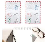 12 Pezzi Graffette Colorate,Fermagli Ufficio Paper Clips,Graffette Set, Personalizzati Fermagli Ufficio per Quaderni, Calendari, Libro Memo, Poster, Regali di decorazioni natalizie