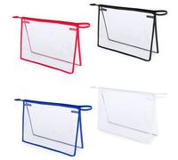 12 PEZZI Grande Pochette Trousse Beauty in pvc con bordi a contrasto 018W