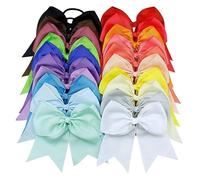 12 pezzi grandi fiocchi da cheerleader elastici fatti a mano for la scuola, l'università, le ragazze, gli adolescenti, i cappelli, accessori for capelli Per Cheerleaders(MULTI)