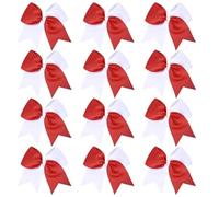 12 pezzi grandi fiocchi elastici for capelli accessori for for for ragazze adolescenti che praticano cheerleading Per Cheerleader(Red and white)