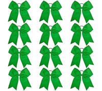 12 pezzi grandi fiocchi elastici for capelli accessori for for for ragazze adolescenti che praticano cheerleading Per Cheerleaders(Green)