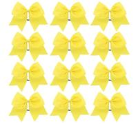 12 pezzi grandi fiocchi elastici for capelli accessori for for for ragazze adolescenti che praticano cheerleading Per Cheerleader(Yellow)