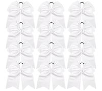 12 pezzi grandi fiocchi elastici for capelli accessori for for for ragazze adolescenti che praticano cheerleading Per Cheerleaders(White)
