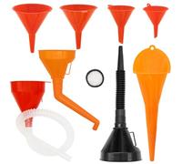 12 Pezzi Imbuto in Plastica Flessibili Angolo Retto, imbuto con tubo e filtro, imbuto carburante con ampia apertura per il cambio dell'olio, un set di imbuti per auto, officine e abitazioni