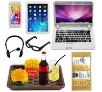12 pezzi in miniatura per laptop, 1:12, accessori per Natale, casa delle bambole, mini computer, accessori per laptop in miniatura (Electronics)