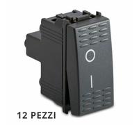 12 PEZZI INTERRUTTORE 2 P 16AX GRIGIO SCURO MODO MASTER CODICE 31002