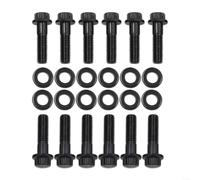 12 Pezzi Kit Viti Testa Cilindro Con Guarnizioni Per Chevy SBC/Gen | III/LS 4.8L 5.3L 6.0L 6.2L, flangia 3/8", acciaio ad alta resistenza, nero, OEM 134-1202, 12 pezzi
