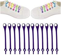 12 PEZZI Lacci da annodare Lacci elastici pigri Lacci rotondi in silicone Lacci in silicone durevoli Buono per tutte le sneakers casual sportiveMolto bello e pratico.