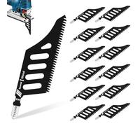 12 pezzi Lama per seghetto alternativo professionale Lame per sega per sughero, legno compensato, pannello in fibra Lama per seghetto a T con albero in legno Lame per seghetto a gattuccio compatibili
