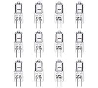 12 Pezzi Lampadina Alogena G4 10W 12V T3 Dimmerabile, 140LM, Bianco Caldo 2700K, Lampadine G4 Alogene Bi-Pin Base Capsula, Trasparente, Angolo del Fascio 360°, per Cappa Cucina, Fanali a soffitto