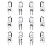 12 Pezzi Lampadina Alogena G4 20W 12V Dimmerabile, 280LM, Bianco Caldo 2700K, Lampadine G4 Alogene Bi-Pin Base Capsula, Trasparente, per Lampadine Cappa Cucina, Lampadario