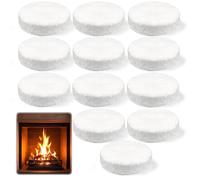12 Pezzi Lana di Ceramica, Spugna Ceramica Focolare, 8×2cm Pile di Civiltà per Camino, Bioetanolo Lana Civiltà, Ovatta Caminetto Bianca, per Bioetanolo, Bio-Etanolo, Camino, Camera di Combustione