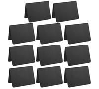 12 Pezzi Lavagna da Tavolo Piccola Bifacciale Supporto, PVC Nero | Riutilizzabile, Scrivi e Cancella, Display Stabile, per Caffè e Festività