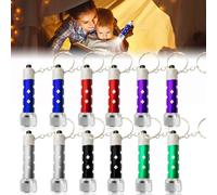 12 pezzi LED portachiavi torcia elettrica: mini torcia LED torcia portatile per bambini per campeggio all'aperto (rosso, viola, verde, blu, nero, grigio argento)
