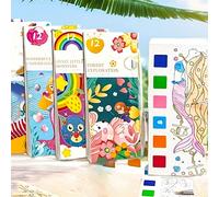 12 pezzi/libro, Pittura ad acquerello, Pittura graffiti, Pittura graffiti d'artista, Pittura ad acquerello cartoni animati, Pittura tascabile da viaggio, Regalo per le vacanze, Regalo per il Ringrazia