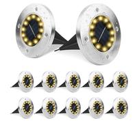 12 Pezzi Luci Solari LED da Esterno - 12 LEDs Lampione per Giardino, Faretto per Vialetto, Scala, Cortile, Paesaggio, Prato, Strade