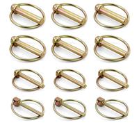 12 pezzi M4,5/M6/M8/M10 Coppiglie a Scatto, Coppiglie per Trattore, Sicurezza Rotondi Perni di Fissaggio, Anello O-pin Perno di Fissaggio Boccole per Rimorchio per Trattori Agricoli