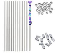12 pezzi M4 x 200mm Acciaio Inossidabile 304 completamente l'asta filettate Bar Ferramenta prigionieri 24 pezzi Dadi Esagonali per Aste da giardino con perline