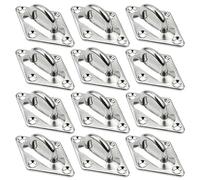 12 Pezzi M5 Piastra Oculare Piastra di Copertura in Acciaio Inox 304 Placca Oculare Ganci Piastra Ancoraggio Gancio da Muro con Occhiello Gancio Soffitto per Appendere Gancio Fisso