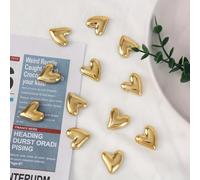 12 pezzi Magneti da frigorifero a forma di cuore dorato e argento, calamite decorative carine per personalizzare cucina, lavagna per ufficio, armadietto di archiviazione e lavastoviglie, decorazione f