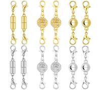 12 Pezzi Magnetici Catenacci, Fermagli per Collana Magnetici, Doppia Chiusura a Moschettone, Accessori per la Creazione di Gioielli Fai da Te