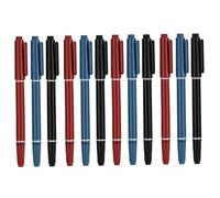 12 pezzi marcatori di tatuaggi per pelle, 5.4 Penna di henné a due teste leggera portatile, marcatori della pelle per tatuaggi con punta spessa e fine, penna di marcatura liscia e sicura, rosso + ner