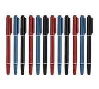 12 pezzi marcatori di tatuaggi per pelle, 5.4 Penna di henné a due teste leggera portatile, marcatori della pelle per tatuaggi con punta spessa e fine, penna di marcatura liscia e sicura, rosso + ner