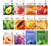 12 pezzi Maschere viso in Tessuto, Maschera facciale coreana, Maschera idrogel, Pelle Compatta, Miglioramento dell'elasticità, Idrata la Pelle, Adatto sia per gli uomini e le donne