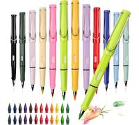12 Pezzi Matite Colorate Infinita con 24 Punte Intercambiabili, Matita Perpetua con Gomma, Colori Matita Eterna Bambini per Scrivere, Disegnare, Fare Schizzi