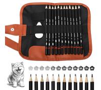 12 Pezzi Matite da Disegno, con Astuccio Arrotolabile e Gomma, Kit Disegno Professionale, Matite da Schizzo 2H H F HB B 2B 3B 4B 5B 6B 7B 8B, per Artisti, Adulti, Disegni, Appassionati di Schizzi