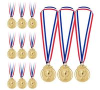 12 Pezzi Medaglie Bambini, Medaglie Premiazioni di Metallo con Incisione Modello Trofei, Medaglie Premio dOro per Bambini Adulti, Medaglie Premiazioni Sportive Metallo Medaglie Competizioni (Oro)