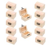 12 Pezzi Mini Baule in Legno Non Finito e Coperchio | Pino Naturale, Superficie Liscia da Personalizzare, Stile Vintage, per Perline, Gioielli, Feste Speciali