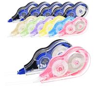 12 Pezzi Mini Bianchetto a Nastro 12m x5 mm Correttore a Nastro Correction Tape con Cappuccio Protettivo Correttore Cancelleria Scolorina Nastro per Studenti Bambini Scuola Ufficio Casa Scrapbooking