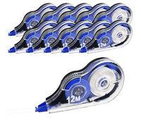 12 Pezzi Mini Bianchetto a Nastro 12m x5 mm Correttore a Nastro Correction Tape con Cappuccio Protettivo Correttore Cancelleria Scolorina Nastro per Studenti Bambini Scuola Ufficio Casa (Blu Nero)