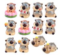 12 Pezzi Mini Figure in Resina Glow in The Dark Dark Cute Mini Resin Capybara per Garden Aquarium Dollom Dollom Acorri Denni Artigianali Fai -da -Te Toppers Torta