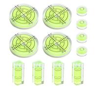 12 Pezzi Mini Livelle a Bolla d'Aria,Mini Livella a Bolla Livella Piccola Quadrato Rotonda Level Tool per Fotocamera le Immagini Fisse Caravan Camper Accessori