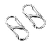 12 Pezzi Mini moschettoni in lega Alluminio S, Fibbia in zinco Doppio moschettone a forma di S,Argento Piccoli Moschettone,Moschettone Portachiavi,per campeggio,all'aperto