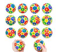 12 Pezzi Mini Pallone da Calcio, Palla Antistress Multicolor | Palline di Spugna Morbida, Mini Palline Sportive, Pallina da Calcio Antistress per Esercizio Alle Mani e Alleviare lo Stress