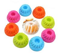 12 Pezzi Mini Riutilizzabili Stampi in Silicone per Torte, Piccolo Stampi per Muffin in Silicone, Zucca Stampo Ciambelle, Multicolore Stampo per Torta in Silicone per Fare Torte Budini (4 Colori)