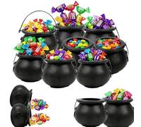 12 Pezzi Mini Strega Secchiello Decorazione Spettrale, Per Black Witch Cauldron Halloween Decor Porta Caramelle Calderoni Streghe Con Manico Calderone, Per Ciotola Adatto La Festa Di Feste Pasqua