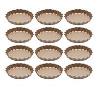 12 pezzi Mini Tart Tart, fondo rimovibile in acciaio al carbonio in acciaio a carbone, stampi, altezza da 0, 8 pollici, adatti per crostate da forno, torte, torte - Goldtartlet
