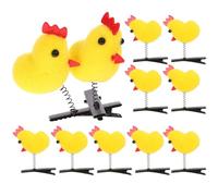 12 Pezzi Mollette per Chioma Pulcino Giallo a Molla in Stoffa e Metallo | Set, Decorazione Giocosa per Bambine e Adolescenti, per Chignon e Frangia