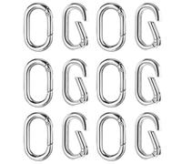 12 Pezzi Moschettone a Molla Ovale, Ovale Fibbia a Molla, Moschettone in Metallo Piccola, per Viaggi, Campeggio, Esterni, Borse Portamonete