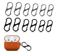 12 pezzi moschettone, moschettone nero per pesca, viaggio, campeggio, moschettone a S, moschettone da arrampicata, moschettone piccolo, portachiavi a moschettone, moschettone, mini moschettone