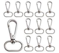 12 pezzi Moschettoni girevoli Portachiavi Clip Cordino Moschettoni Portachiavi Clip Girevole Artiglio Chiusura Portachiavi in metallo Chiave per Catene di cuccioli, Borse, Portachiavi (Argento)